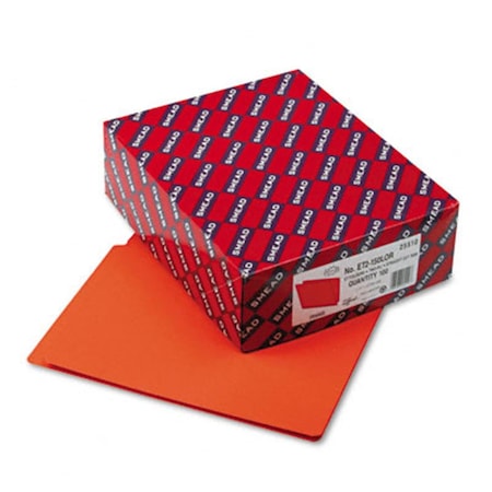 Smead Colored File Folders- Straight Cut- Reinforced End Tab- Letter- Orange- 100/Box SM33286